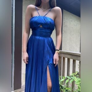 Blue Metallic Prom Dress - never worn! perfect condition.